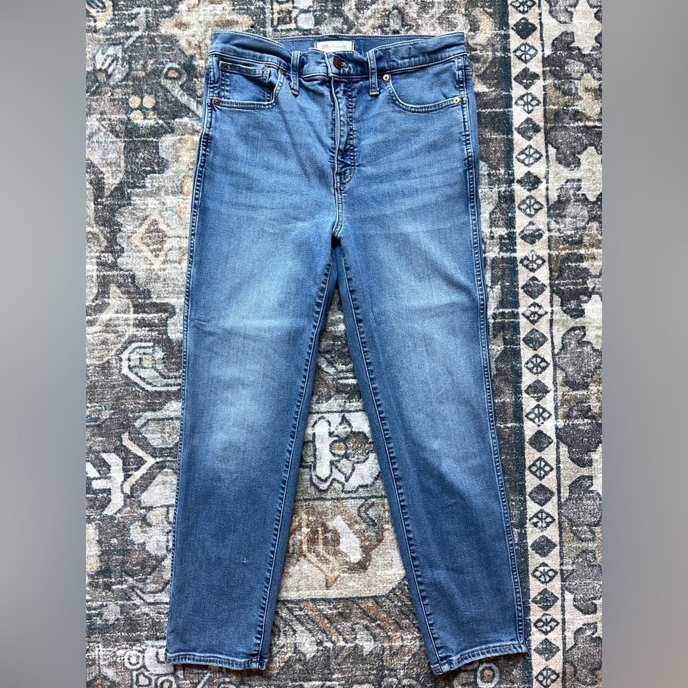 Madewell Stovepie Straight Leg Jeans High Rise Stretch